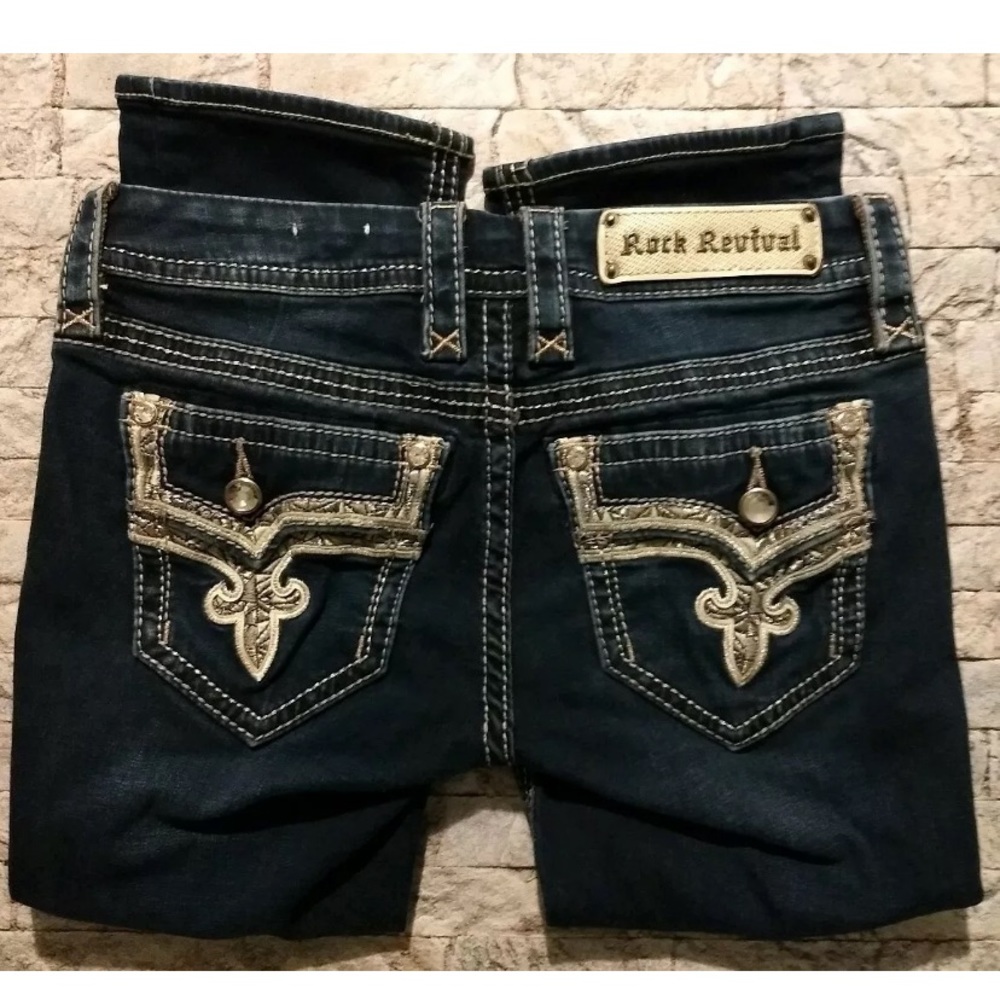 Rock Revival BETTY Crop Capri Blue Jeans  Size 26